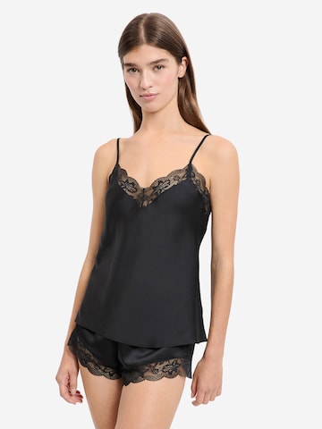 ETAM Satin-Caraco mit Spitzendetails 'Desire' in Schwarz