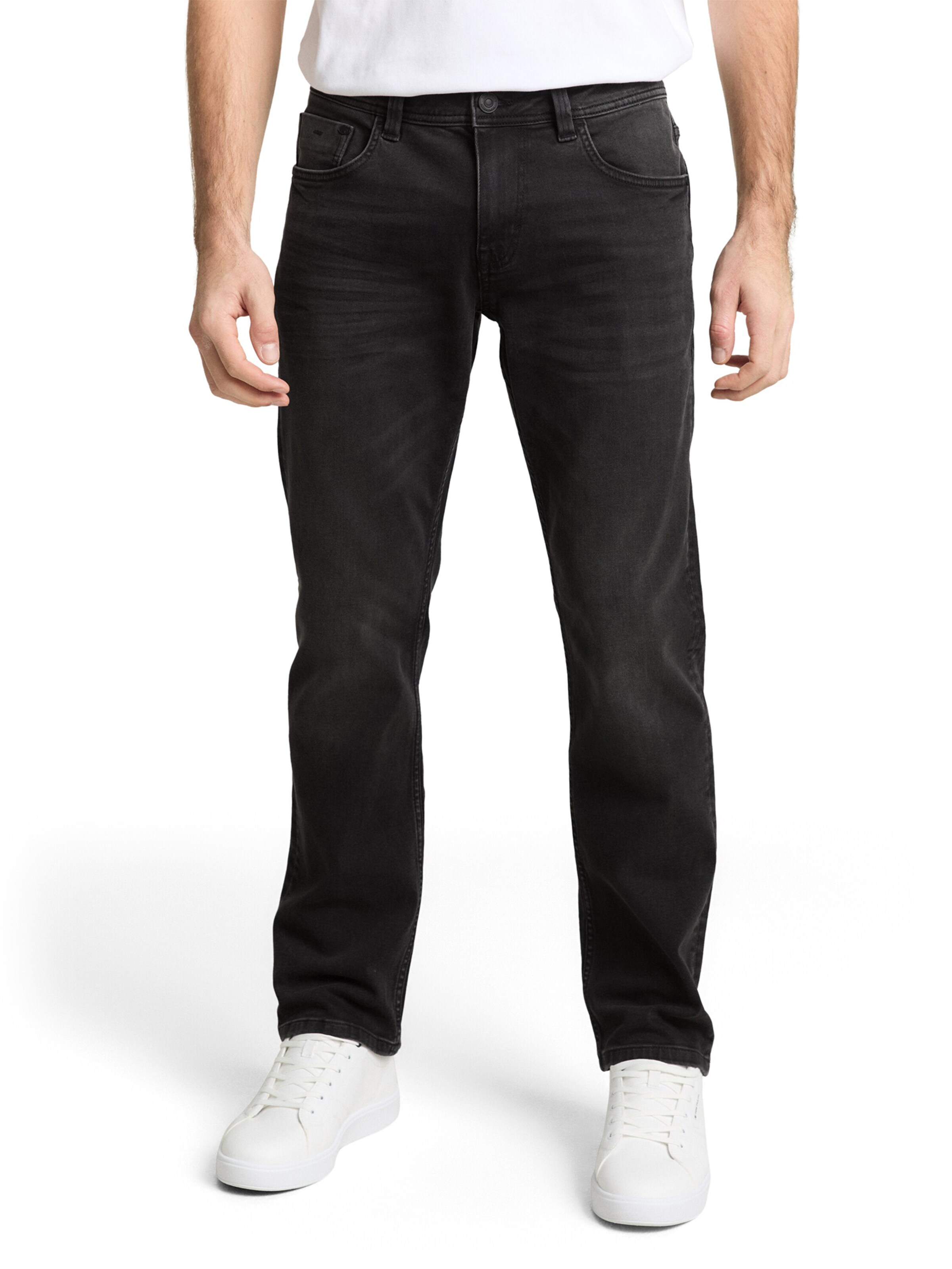 TOM TAILOR Regular Jeans 'Marvin' in Zwart: voorkant