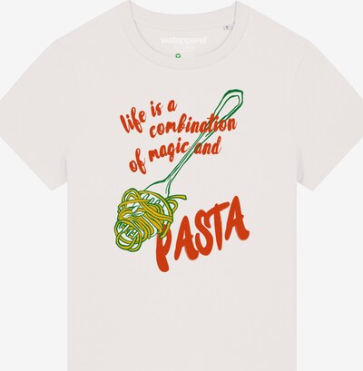 Watapparel T-Shirt 'Magic And Pasta' in XXL in grasgrün / rot / weiß, Produktansicht
