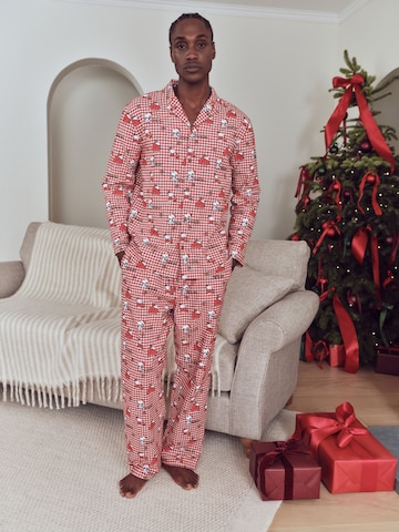 Pijama lungă de la Next pe roșu: față