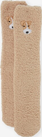Chaussettes 'Hug' ETAM en beige : devant