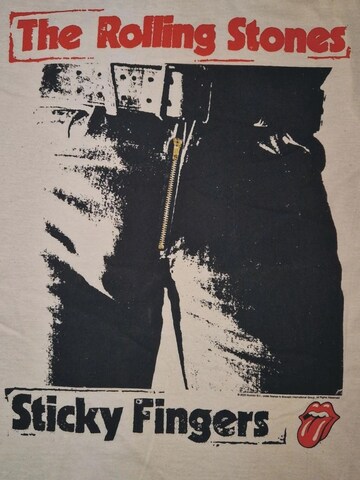 THE ROLLING STONES Shirt 'Rolling Stones Sticky fingers Tongue T-Shirt' in Beige