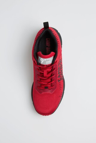 CAMP DAVID Leichter Sneaker im Knit-Design mit Logo Artwork in Rot