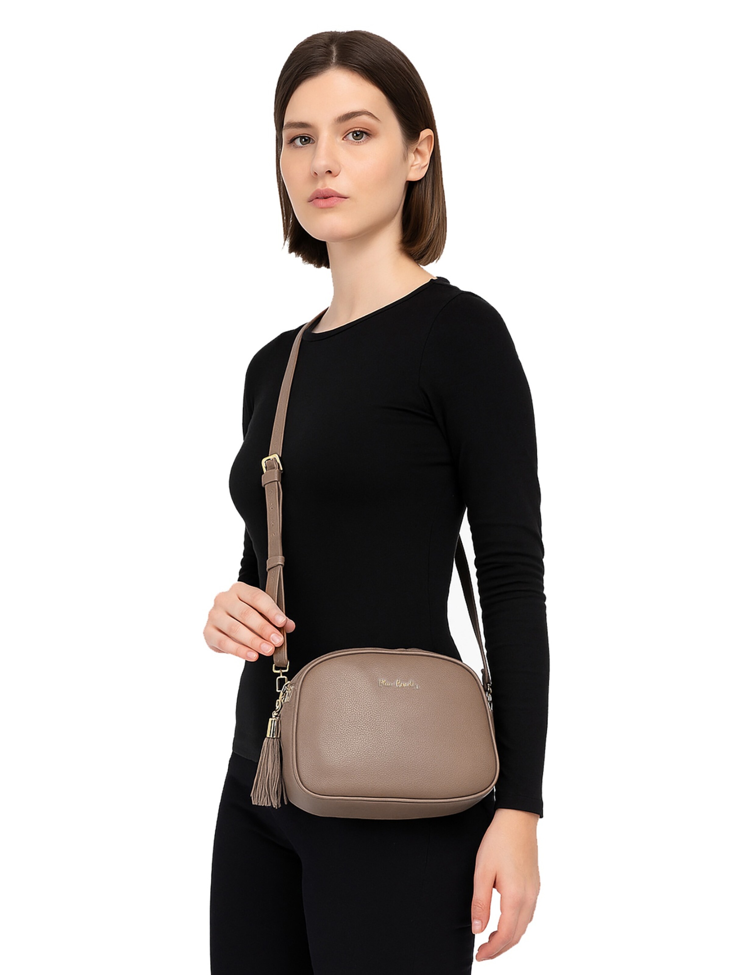 PIERRE CARDIN Schoudertas in Bruin: voorkant