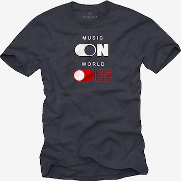 MAKAYA Shirt 'World Off' in Grey: front
