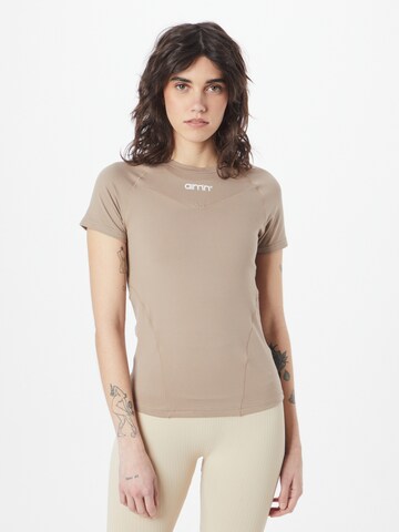 T-shirt fonctionnel Aim'n en marron : devant