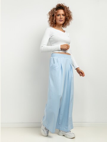 TESSITA Wide Leg Hose in Blau