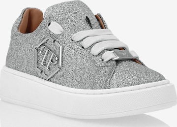 Philipp Plein - Sapatilhas em prata: frente