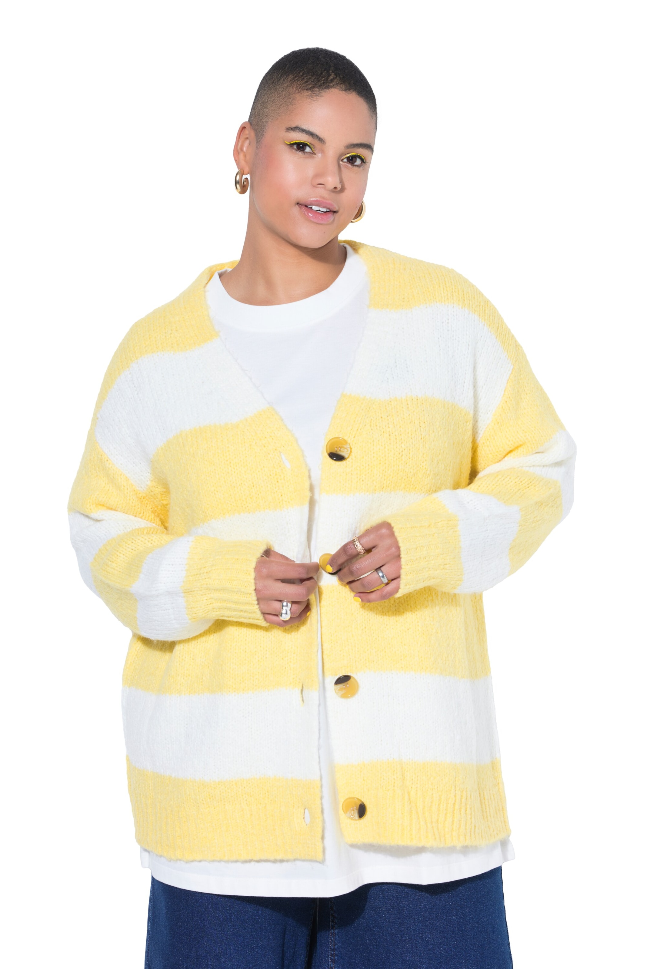 Studio Untold Strickjacke in Gelb: Vorderseite