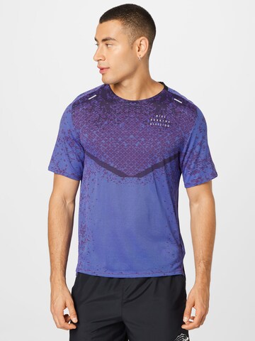 NIKE - Camisa funcionais 'Run Division' em azul: frente