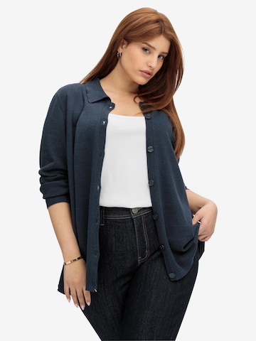 SHEEGO Knit Cardigan in Blue: front