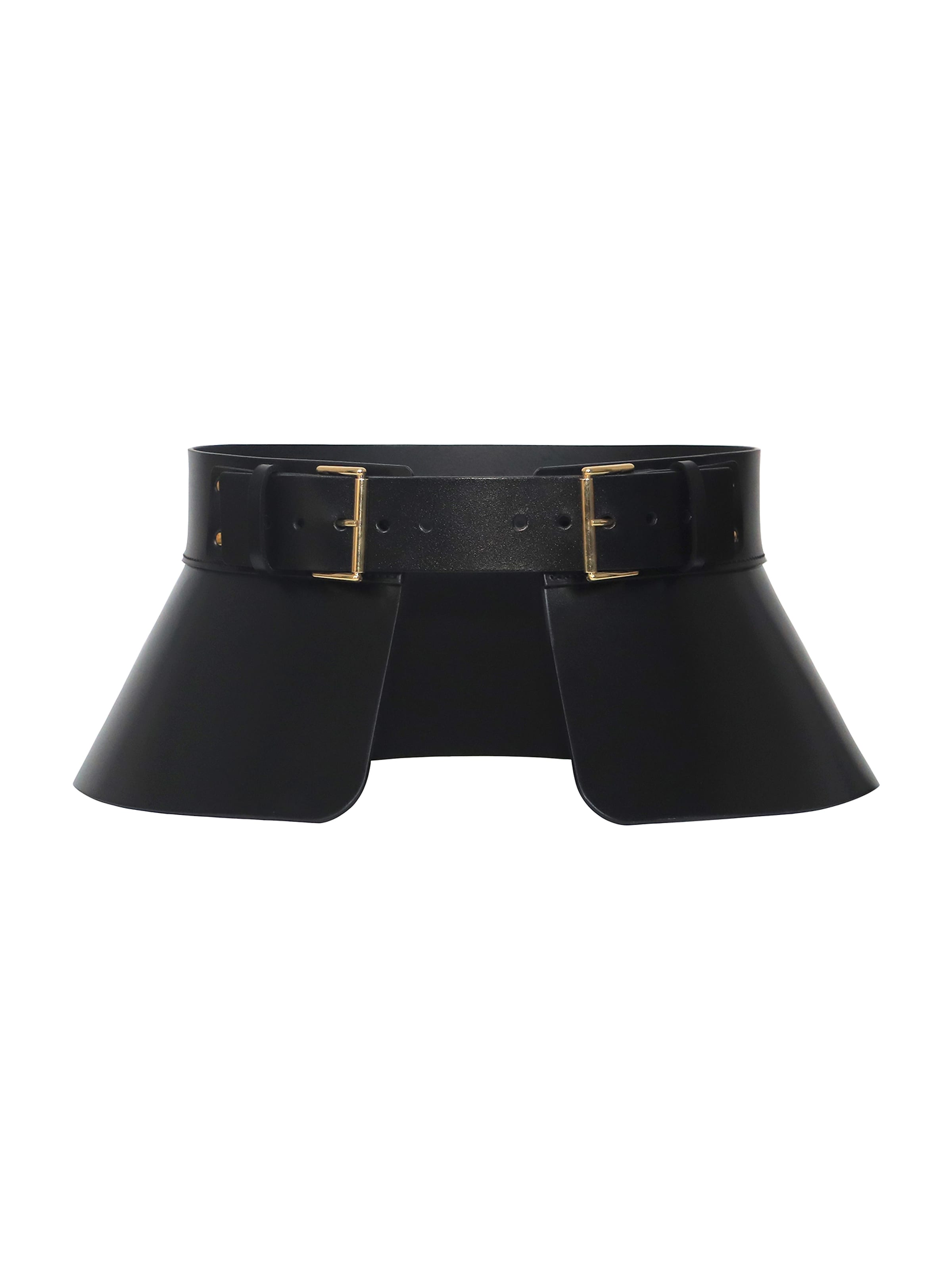 Haute Cuir Riem 'Peplum Corset Belt' in Zwart: voorkant