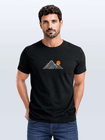 Neverless Shirt 'Lineart Berge' in Black