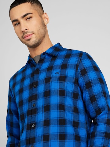 QS Slim fit Overhemd in Blauw