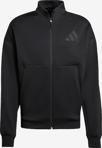ADIDAS SPORTSWEAR Sports sweat jacket 'Z.N.E.' in Black: front