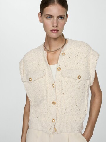 MANGO Knitted Vest 'Hepburn' in Beige: front