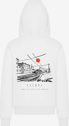 Sweat-shirt 'Escape Discover the World Town Train Station' F4NT4STIC en blanc : devant