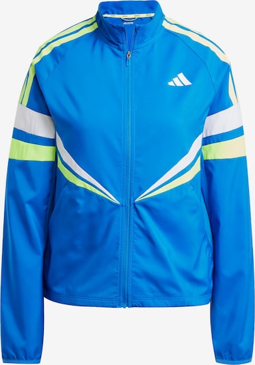 ADIDAS PERFORMANCE Sportjacke 'Adizero' in azur / hellgrün / weiß, Produktansicht