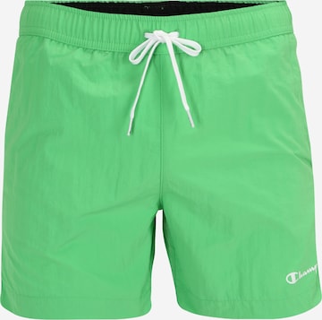 Champion Authentic Athletic Apparel Plavecké šortky – zelená: přední strana