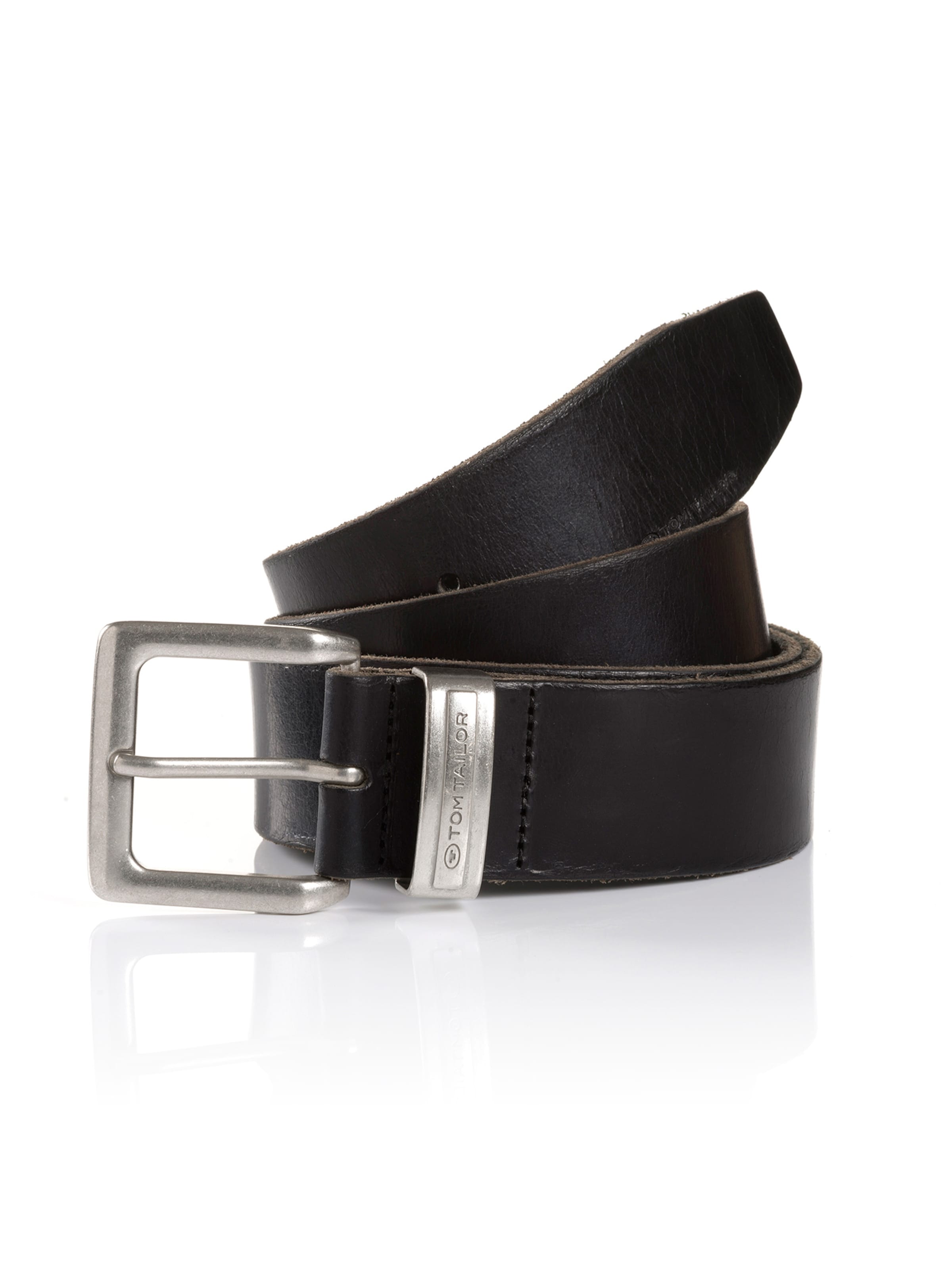 TOM TAILOR - Cinturón 'JACOB' en negro: frente