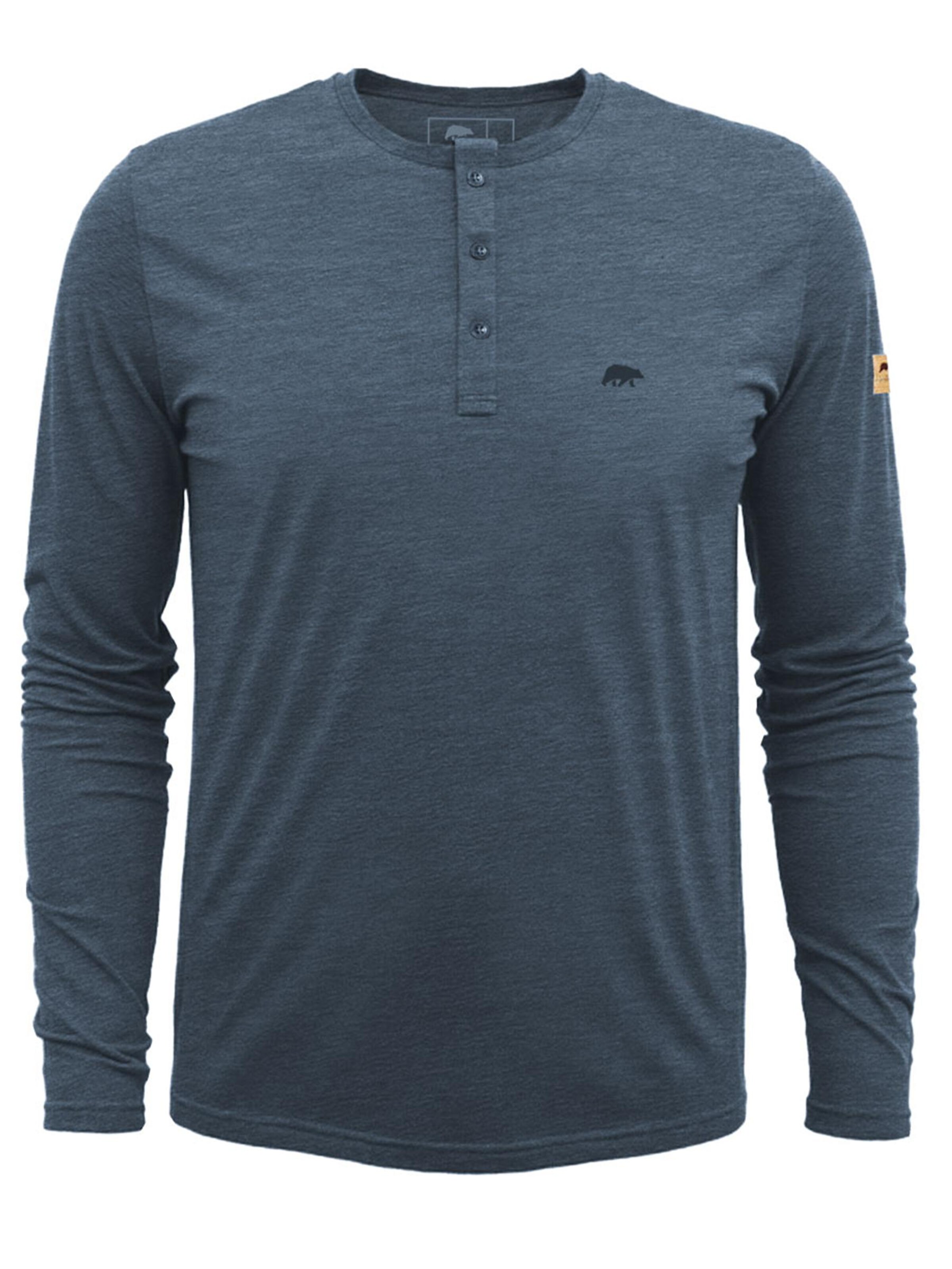 FORSBERG Sweatshirt 'Longsleeve mit Knopfleiste' in Blue: front