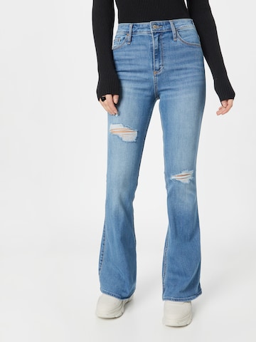 HOLLISTER Flared Jeans in Blauw: voorkant