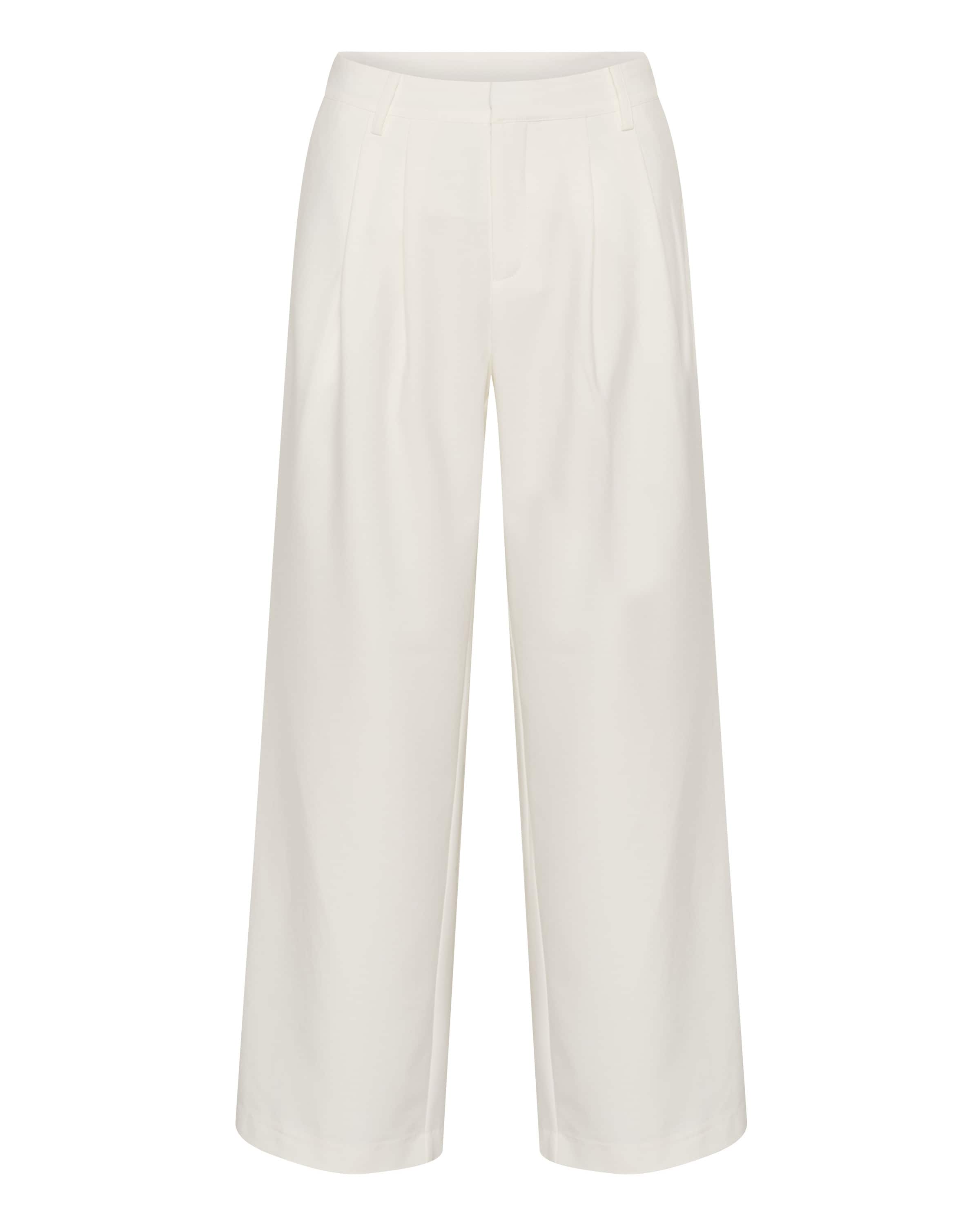 CULTURE Wide leg Pleat-Front Pants 'Yala' in White: front