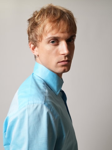 HENRIK Slim fit Button Up Shirt in Blue