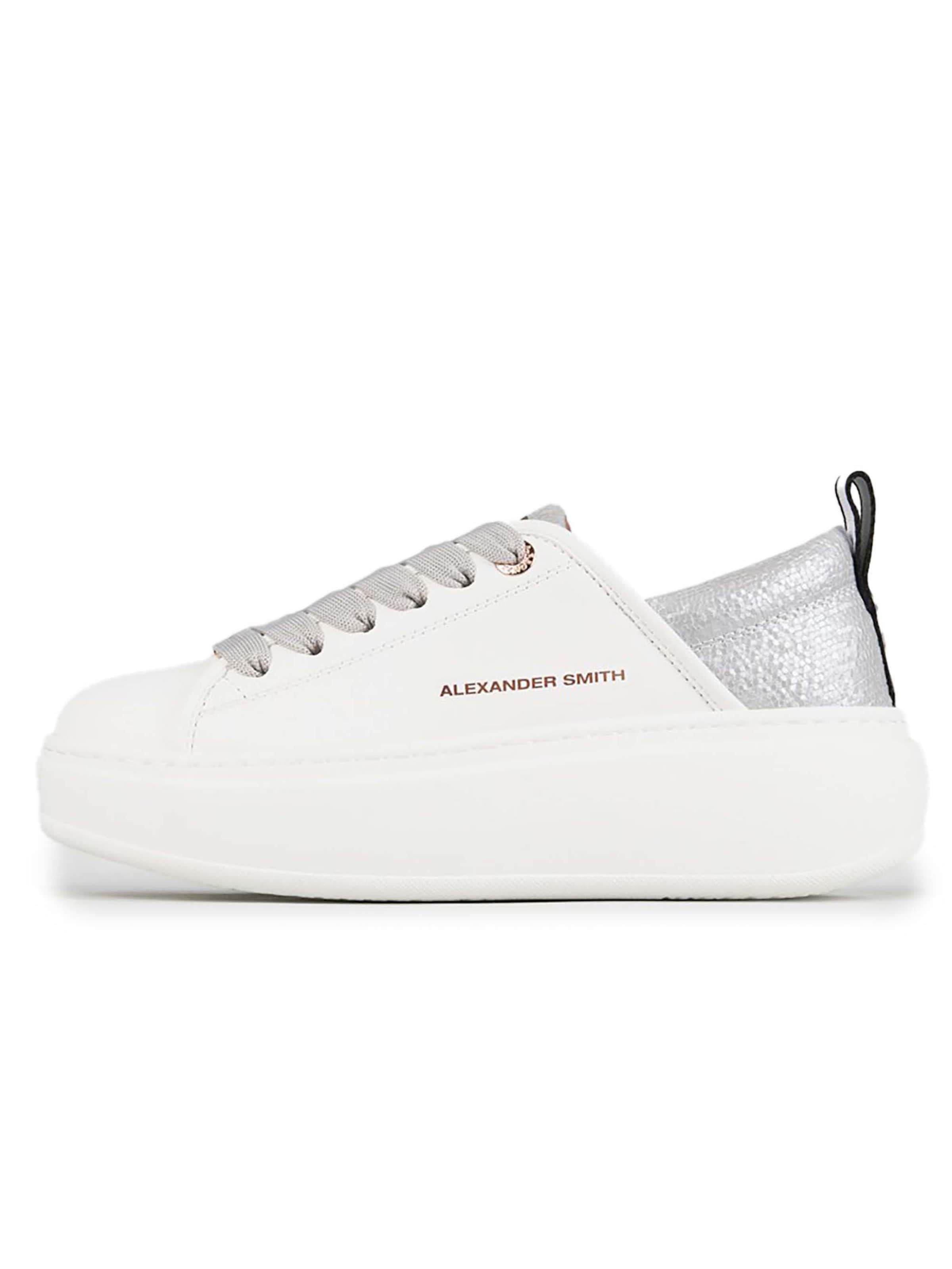 Alexander Smith Platform trainers in White: front