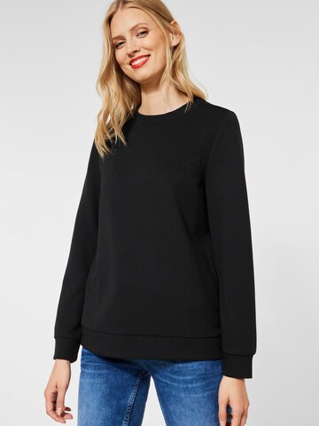 STREET ONE Sweatshirt in Zwart: voorkant