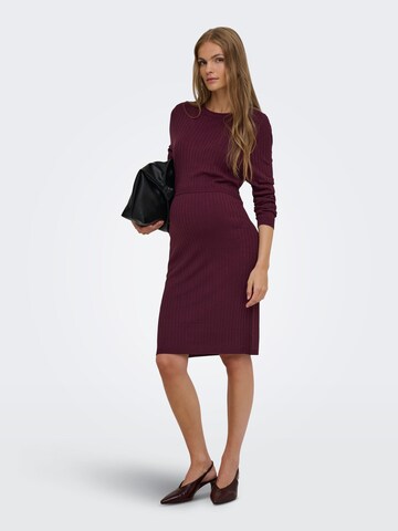 Only Maternity Gebreide jurk 'OLMFemi' in Rood: voorkant