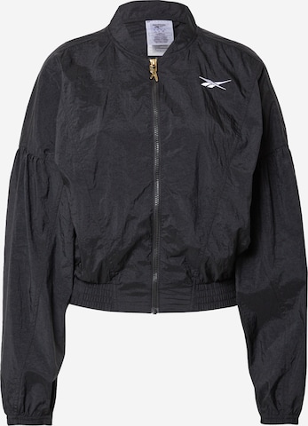 Veste de sport 'Studio Shiny' Reebok en noir : devant