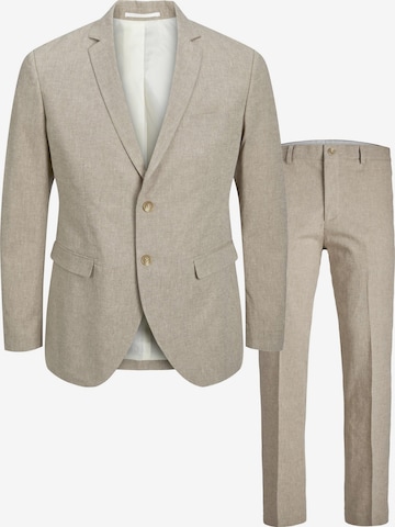 Coupe slim Costume 'RIVIERA' JACK & JONES en beige : devant