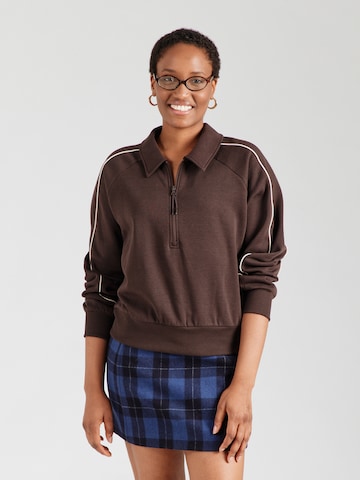Sweat-shirt Monki en marron : devant