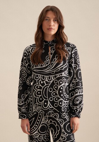 Chemisier 'Schwarze Rose' SEIDENSTICKER en noir : devant