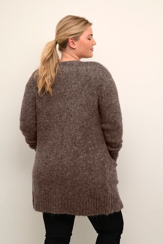 KAFFE CURVE Strickjacke 'Calicia' in Braun