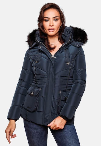 MARIKOO Winter Jacket 'Vanilla' in Blue: front