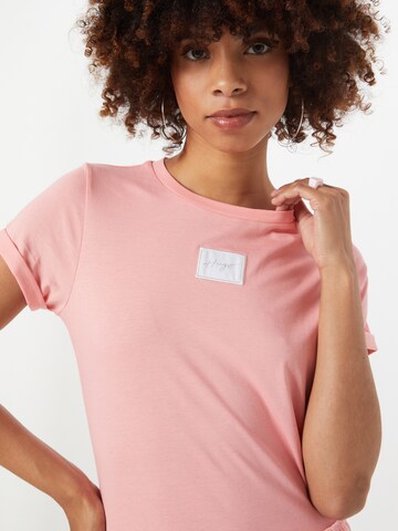 HUGO Shirt 'Slim Tee' in Roze