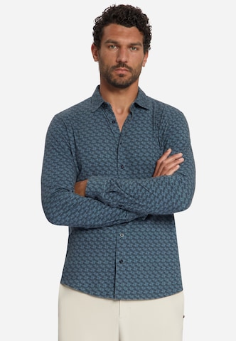 No Excess Regular fit Overhemd in Blauw