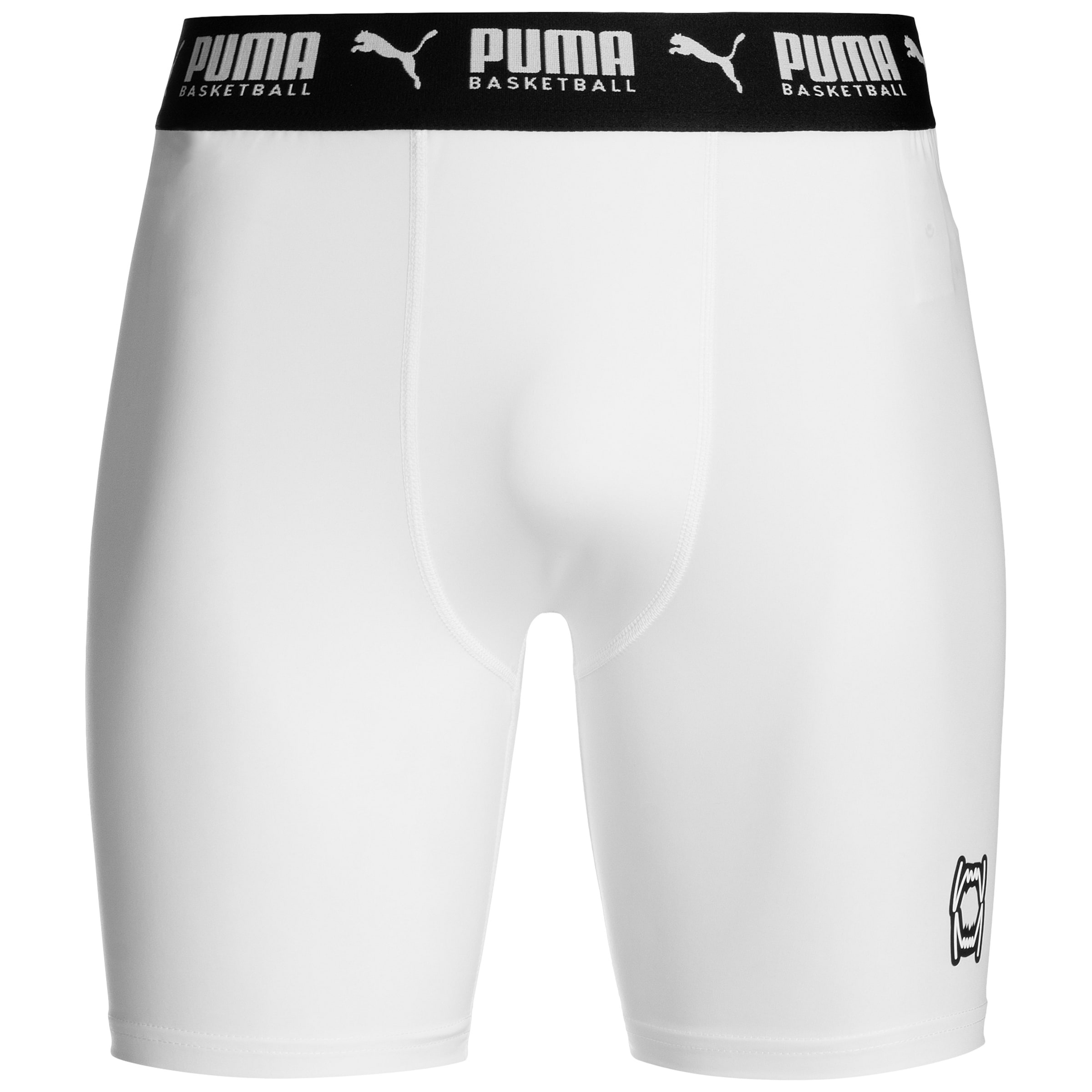 PUMA Skinny Sportunterhose 'Hoops Team' in Weiß: Vorderseite