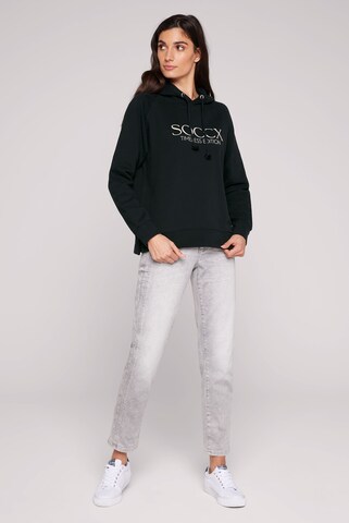 Soccx Classic Kapuzensweatshirt mit Logo Print in Schwarz