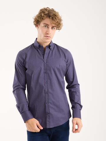 Slim fit Camicia business di 7Camicie in blu