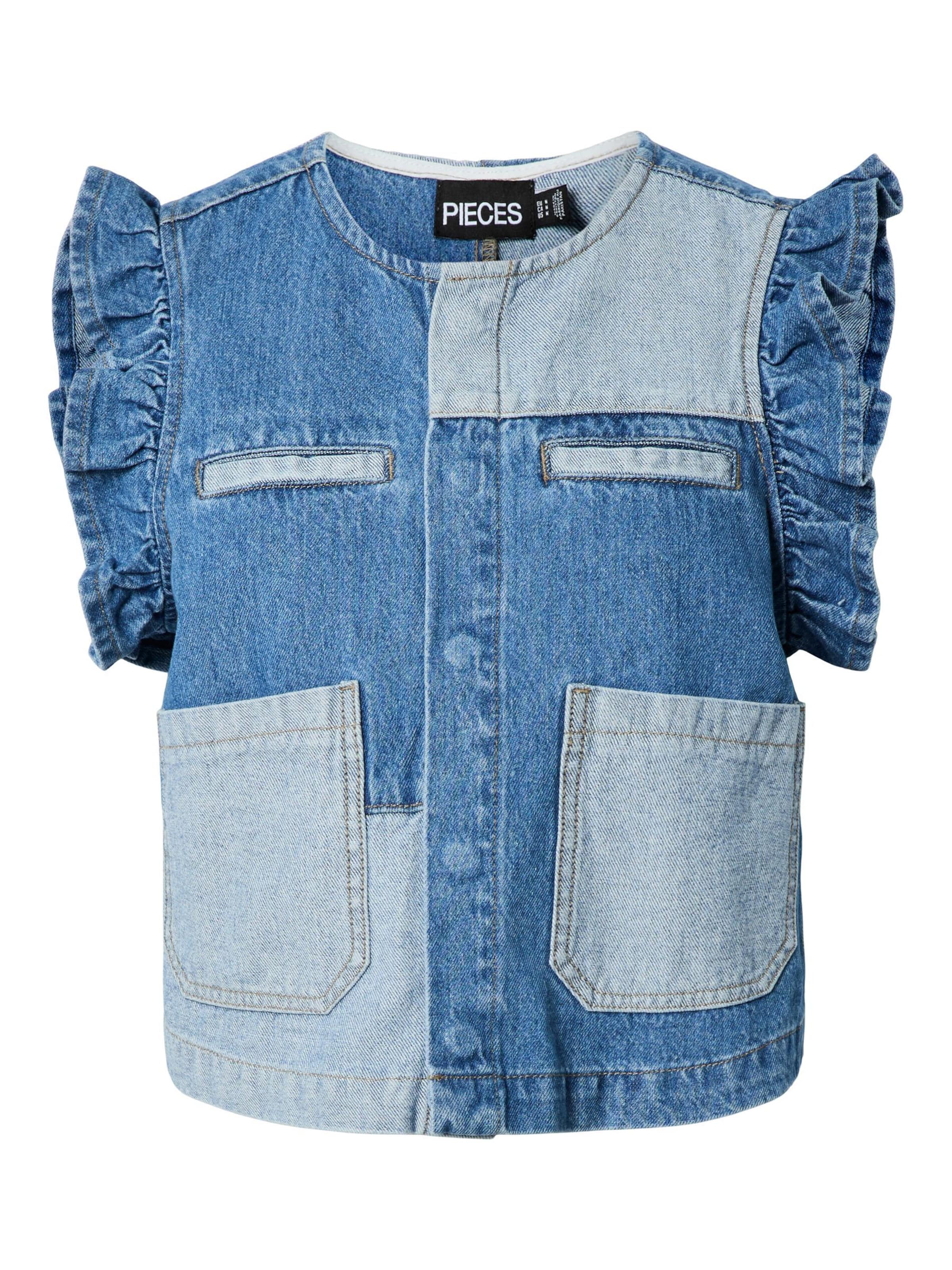 Camicia da donna 'PCFie' di PIECES in blu: frontale