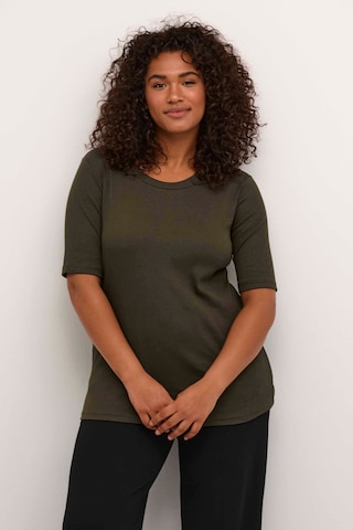 KAFFE CURVE Shirt 'Carina' in Green: front