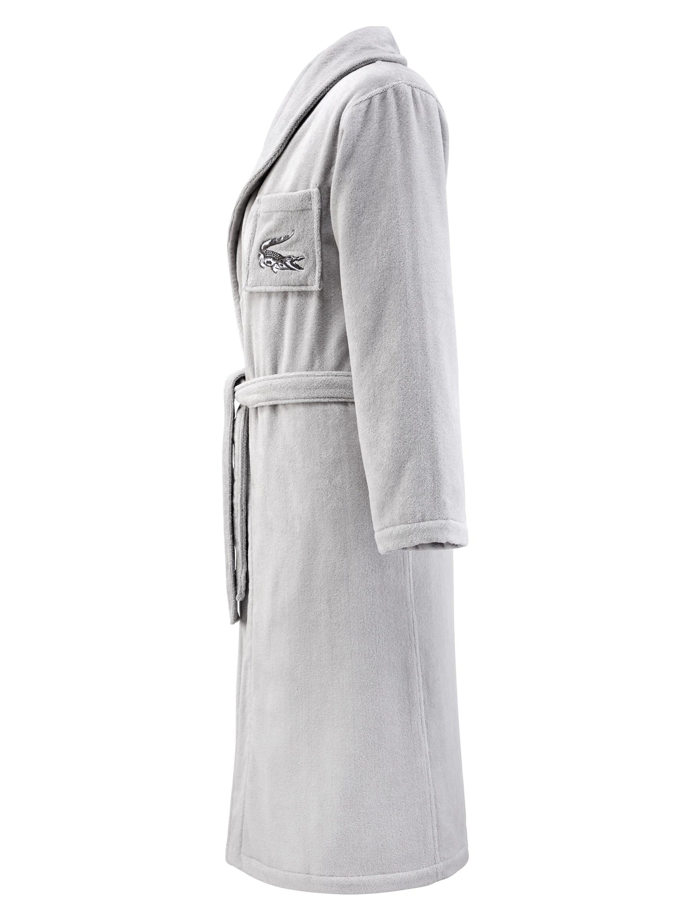 LACOSTE Long Bathrobe 'LRENE' in Grey