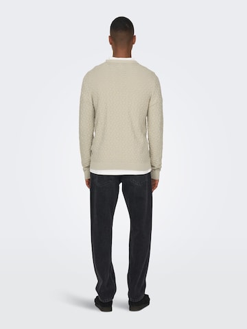 Only & Sons Sweater 'Kalle' in Beige