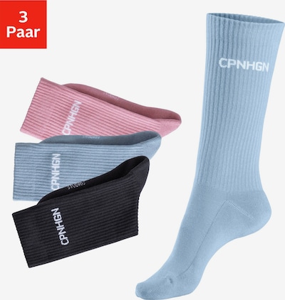 Sportinės kojinės iš Copenhagen Studios, spalva – šviesiai mėlyna / rožių spalva / juoda / balta, Prekių apžvalga