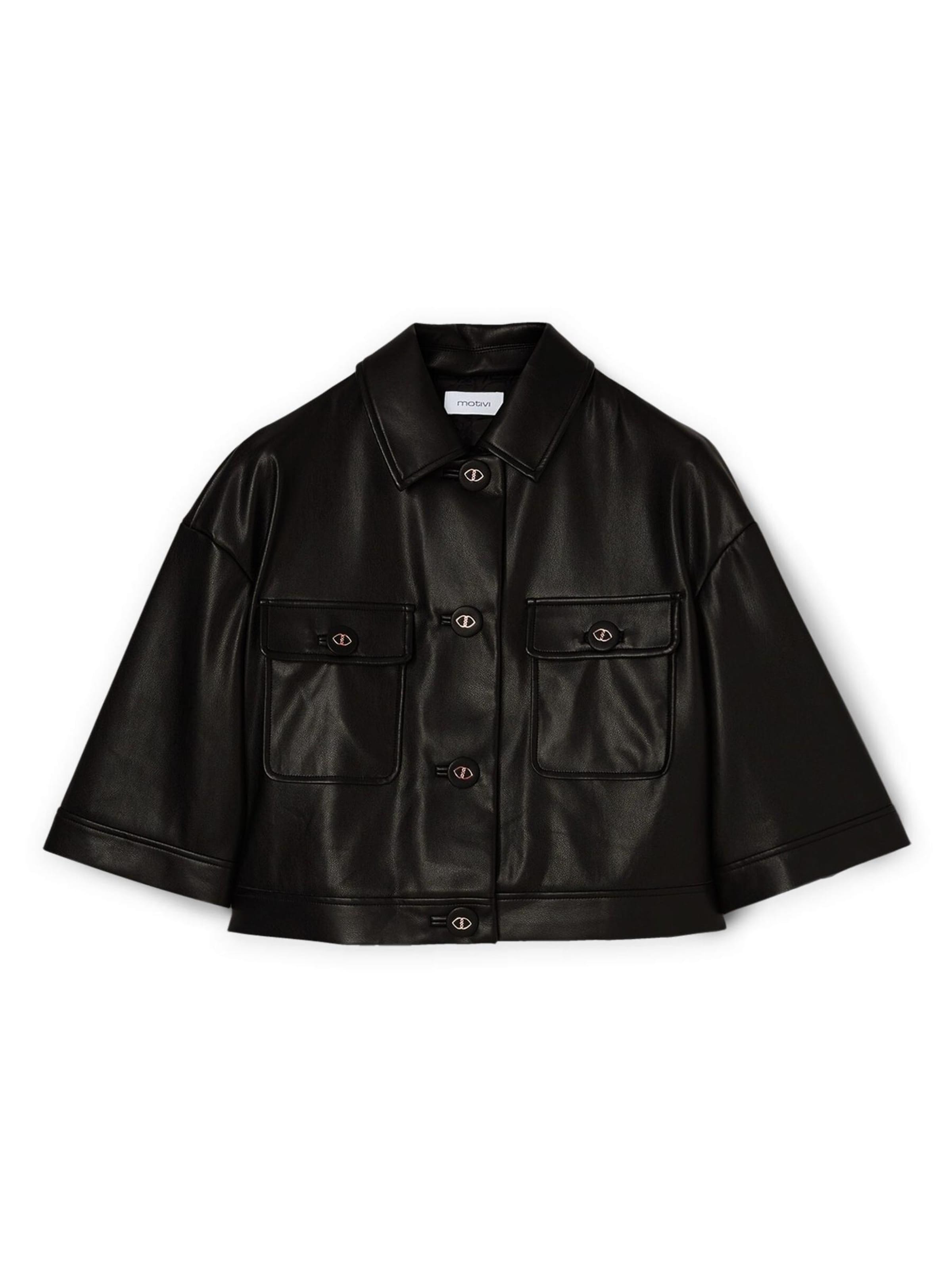 MOTIVI Tussenjas in Zwart: voorkant