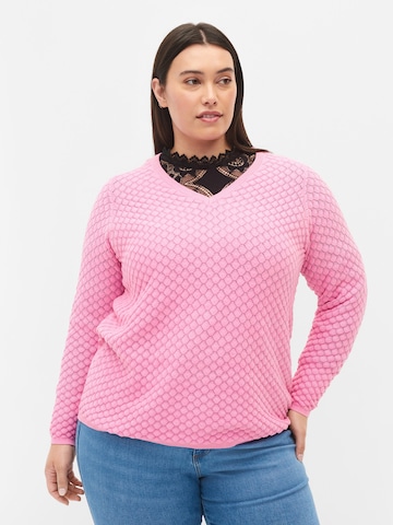 Zizzi Sweater 'CAELSA' in Pink: front
