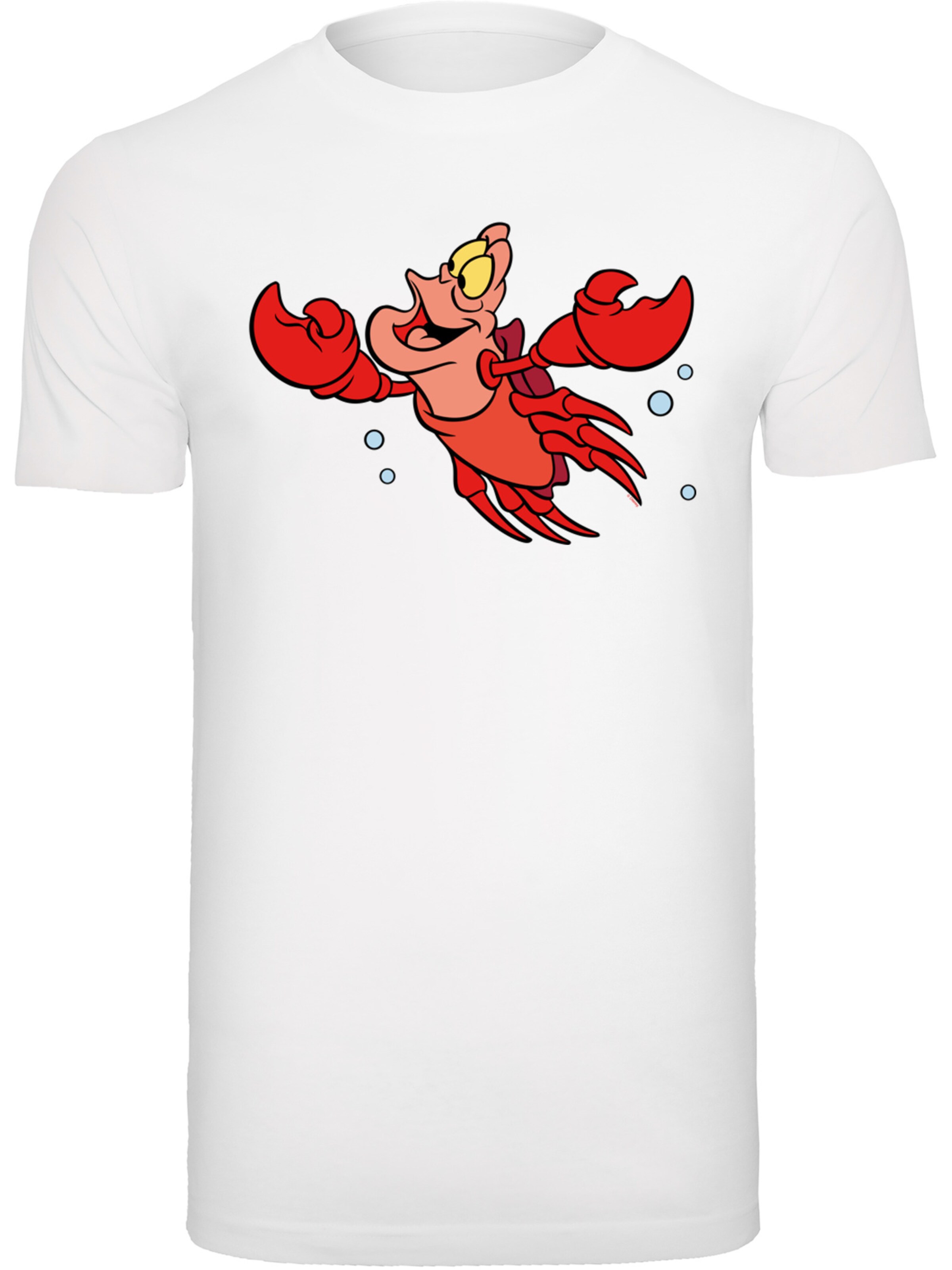 T-Shirt 'Disney The Little Mermaid Sebastian Bubbles' F4NT4STIC en blanc : devant